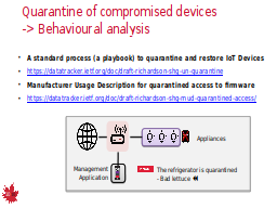 Quarantine of compromised devices
-> Behavioural analysis